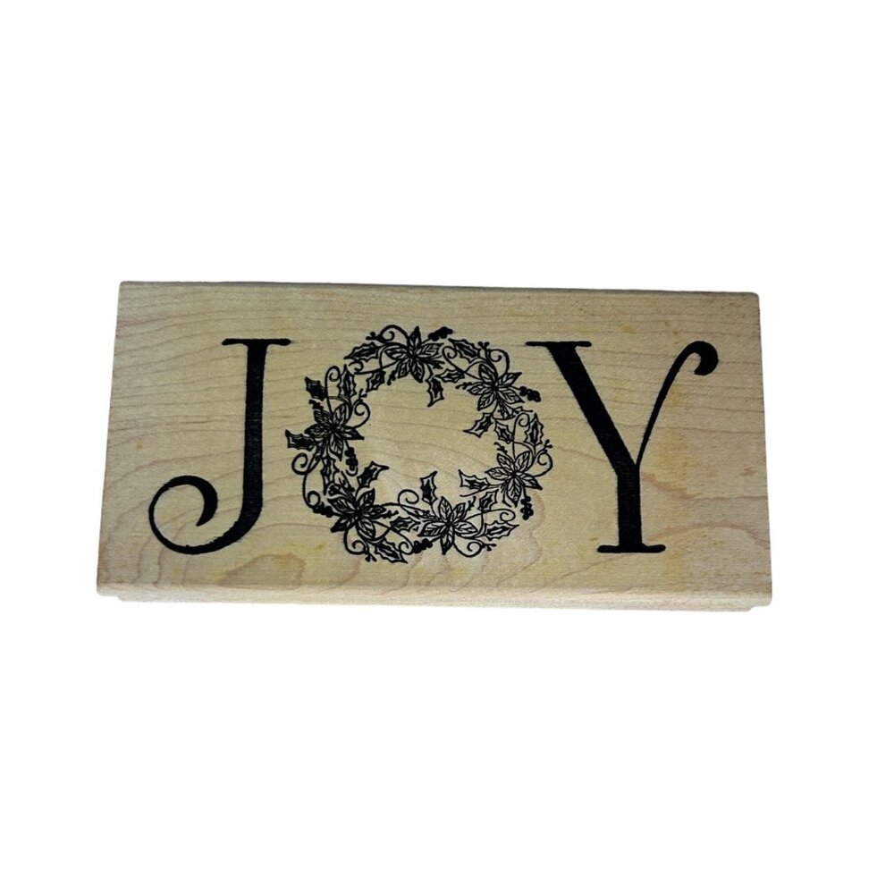 Joy 907 The Stamping Bug Wood Rubber‎ Stamp Christmas Card Making 2001 Vtg
